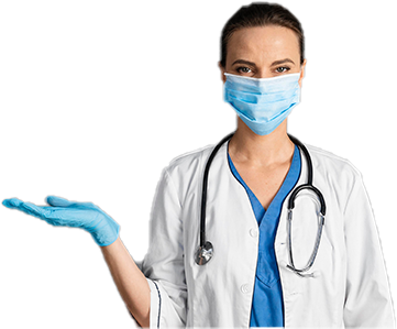 Healthcare professional wearing a face mask